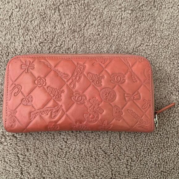 CC1008 rare Chanel women's pink zippy long leather wallet - Picture 2 of 8